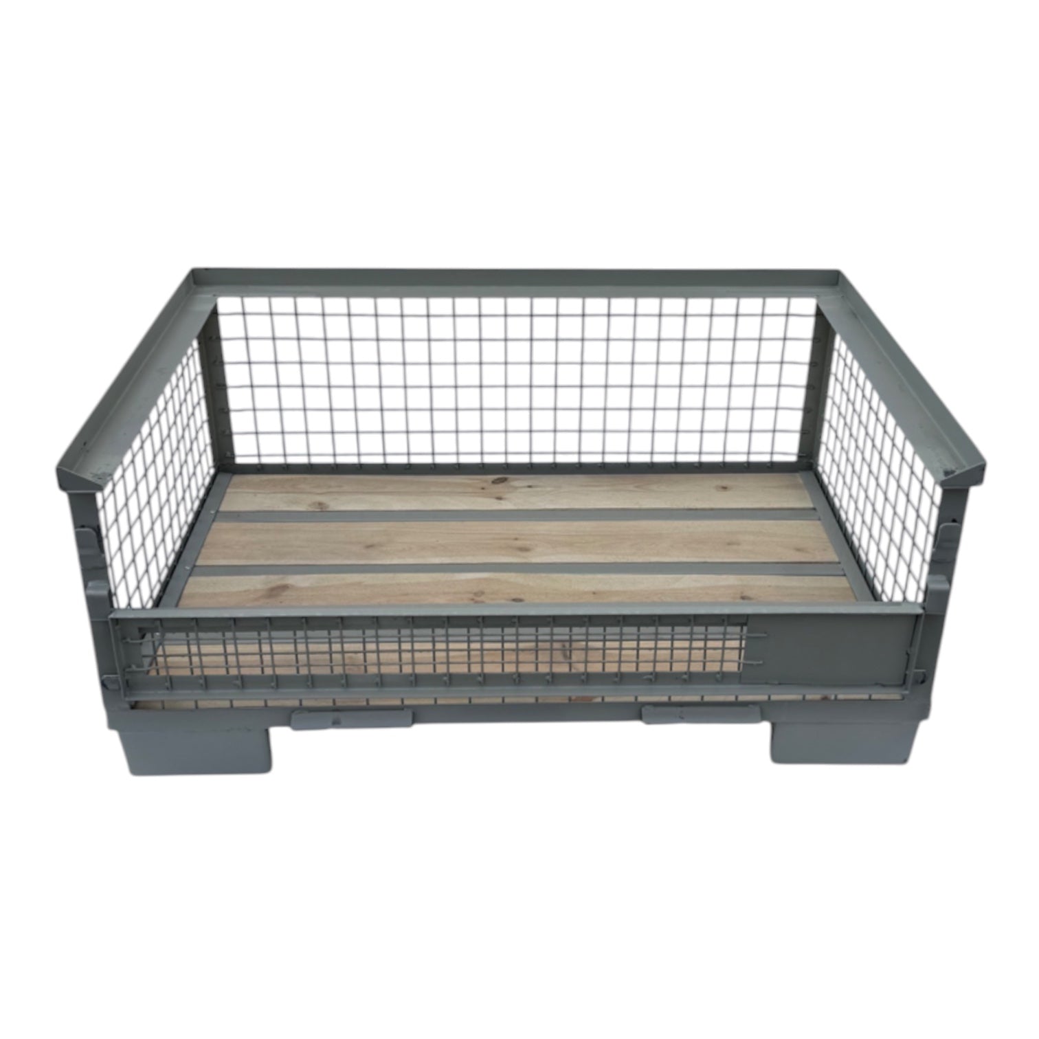 gitterbox gb010a xl half hout met staal nieuw grijs 1240 x 1035 x 550