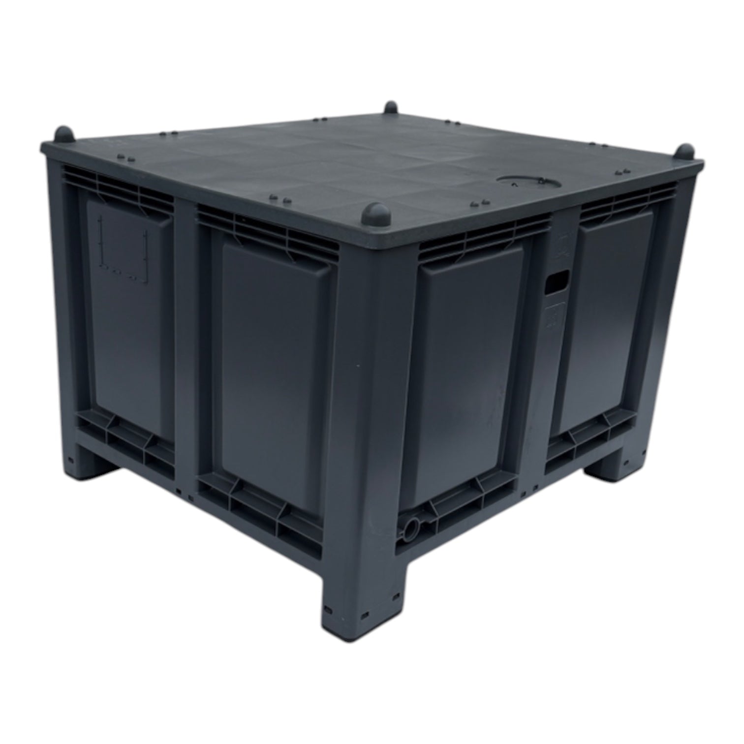 kunststof palletbox pb011 nieuw zwart 1200 x 1000 x 830 mm