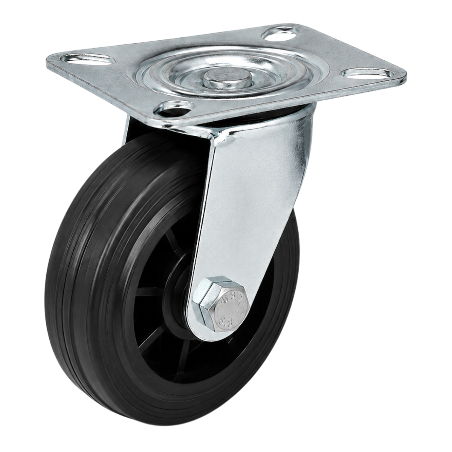 rubberen zwenkwielen 125 mm zw001