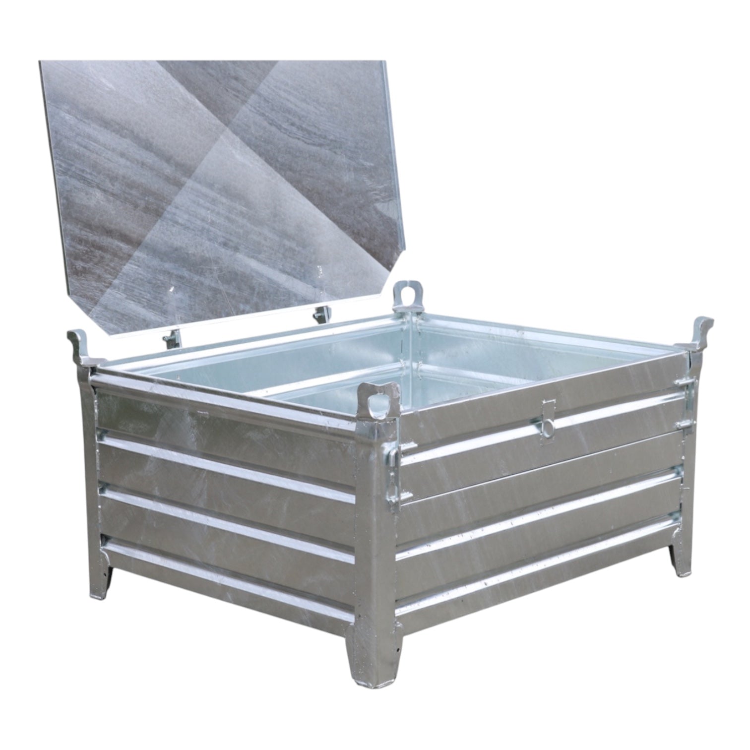 Verzinkte stapelbak XL met 2 kleppen goed stapelbaar 1200 x 1000 x 500 - Afbeelding 12