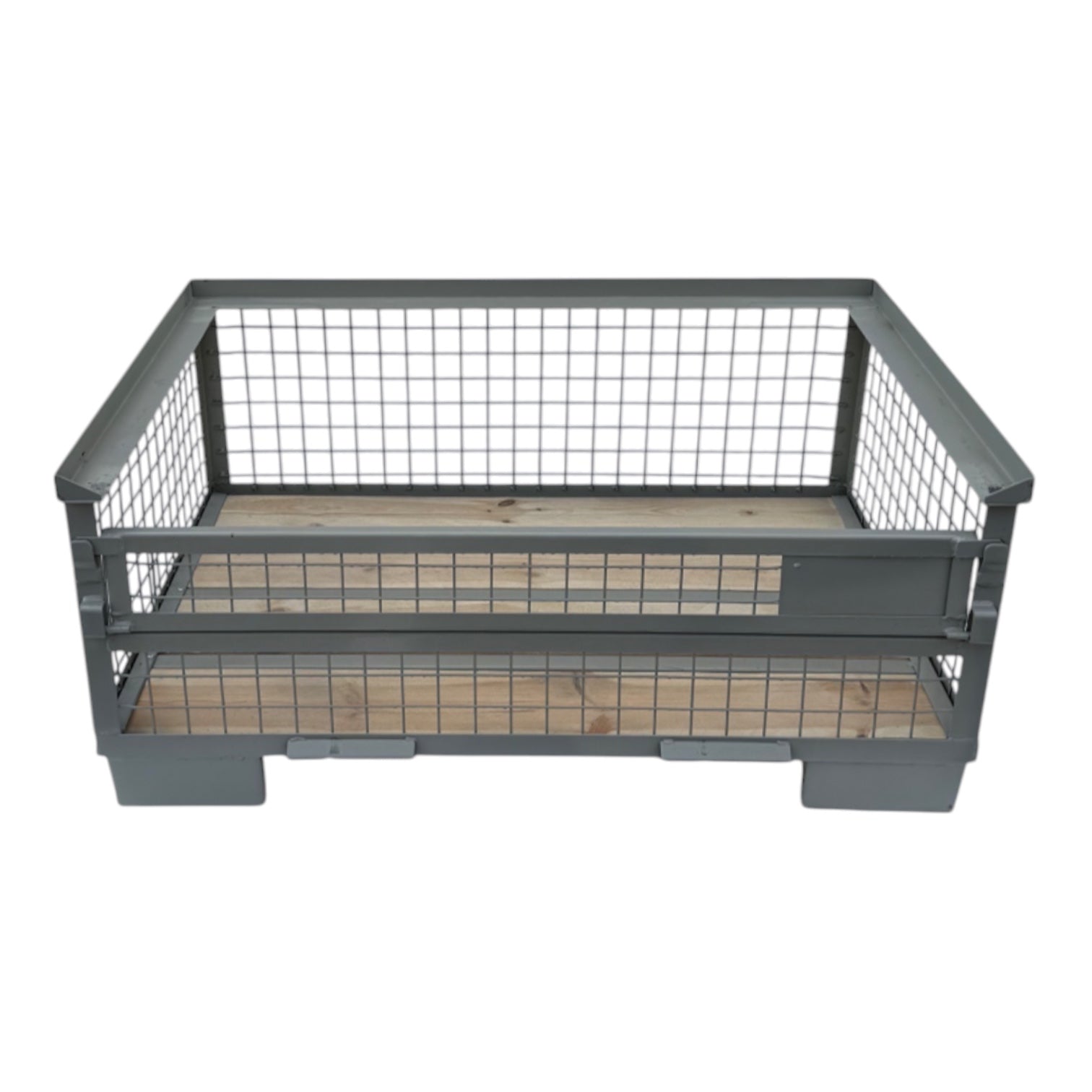 gitterbox gb010a xl half hout met staal nieuw grijs 1240 x 1035 x 550