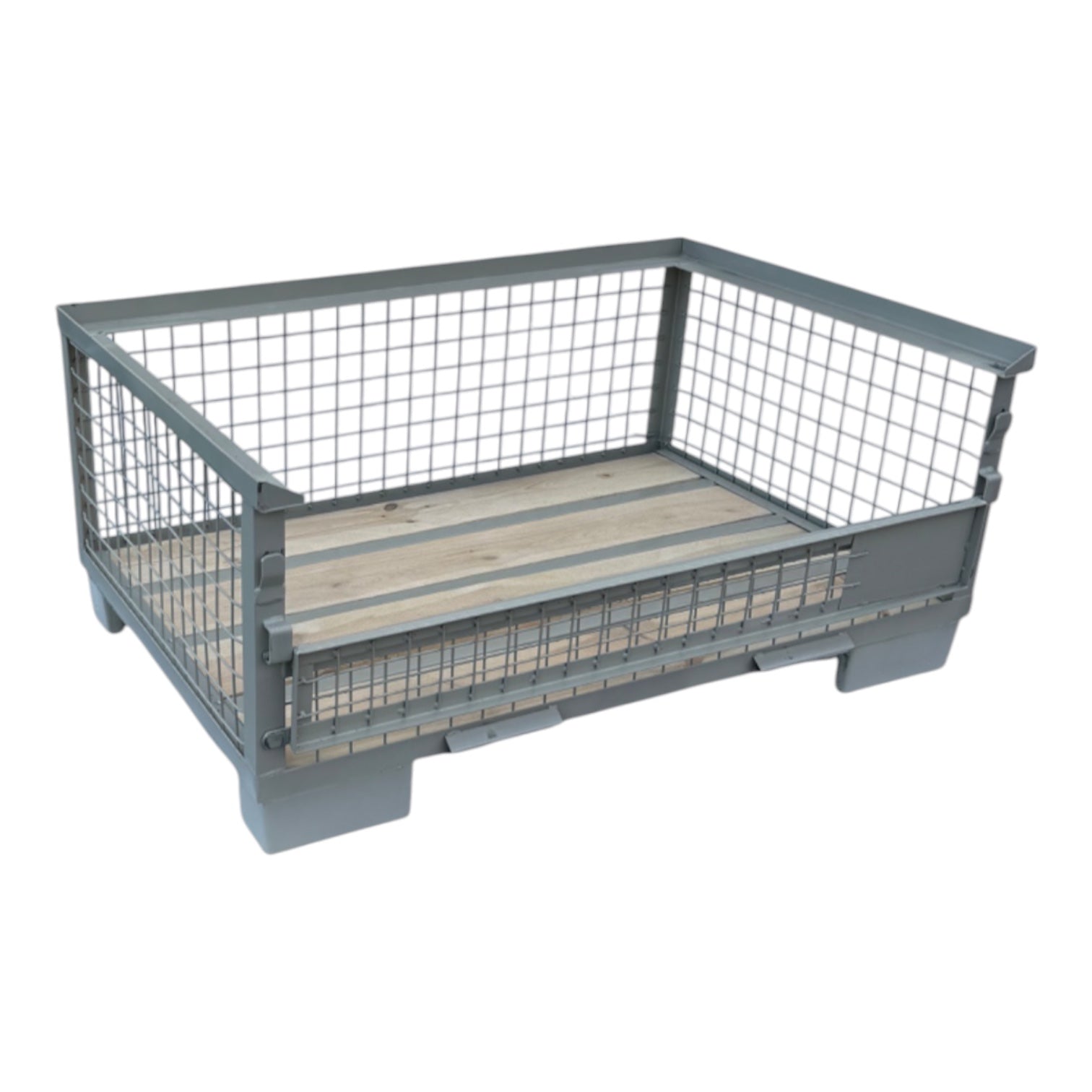 gitterbox gb010a xl half hout met staal nieuw grijs 1240 x 1035 x 550