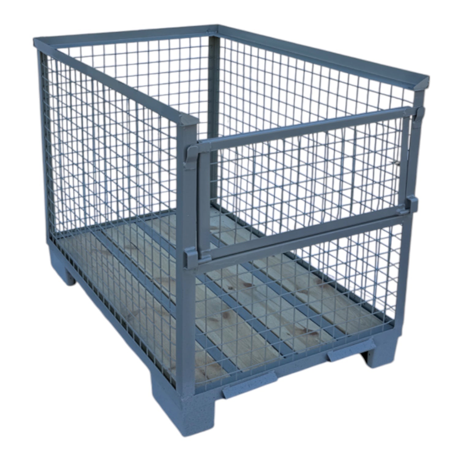 gitterbox gb021 met 1 klep grijs 1240 x 835 x 970 mm