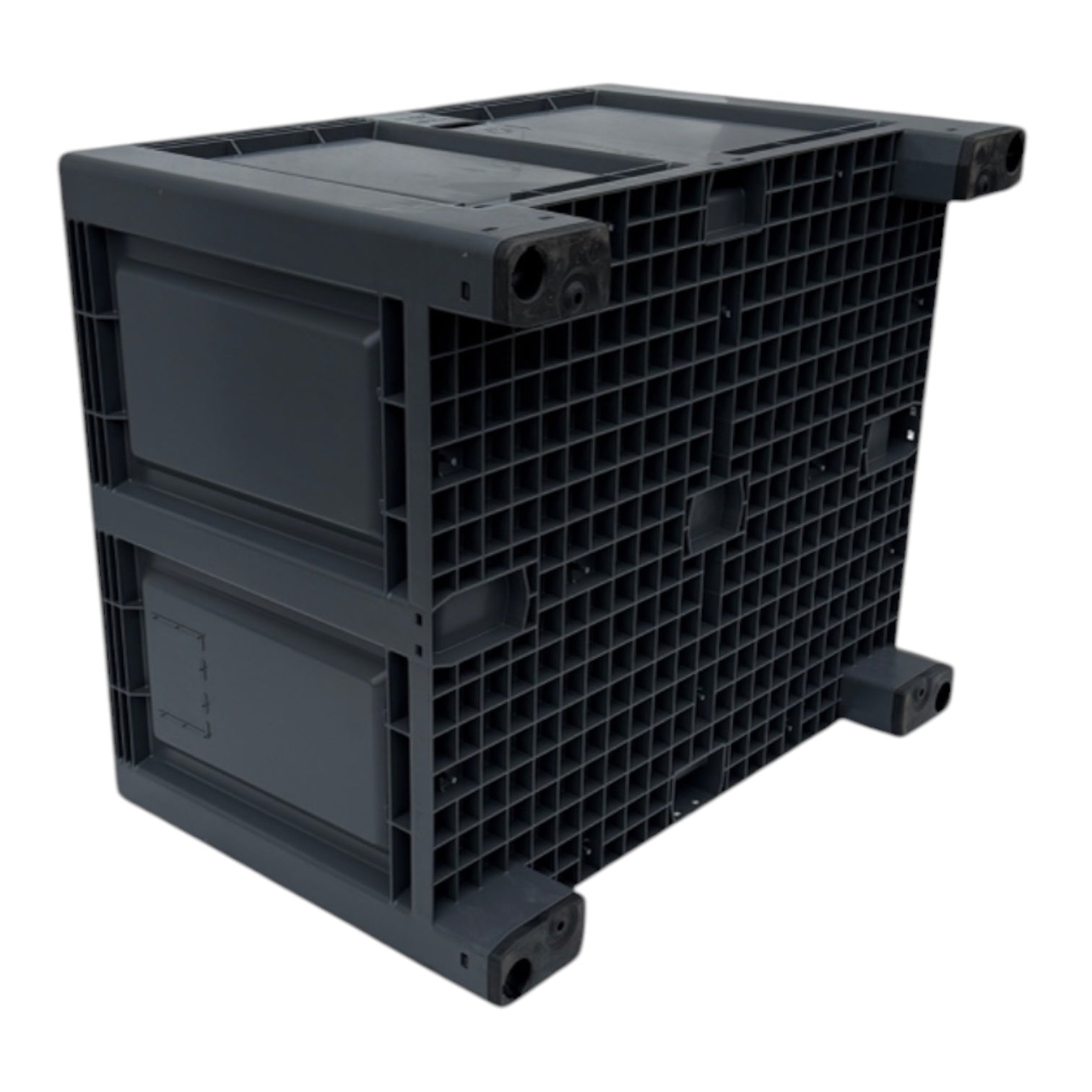Kunststof palletbox PB011 nieuw zwart 1200 x 1000 x 830 mm - Afbeelding 21