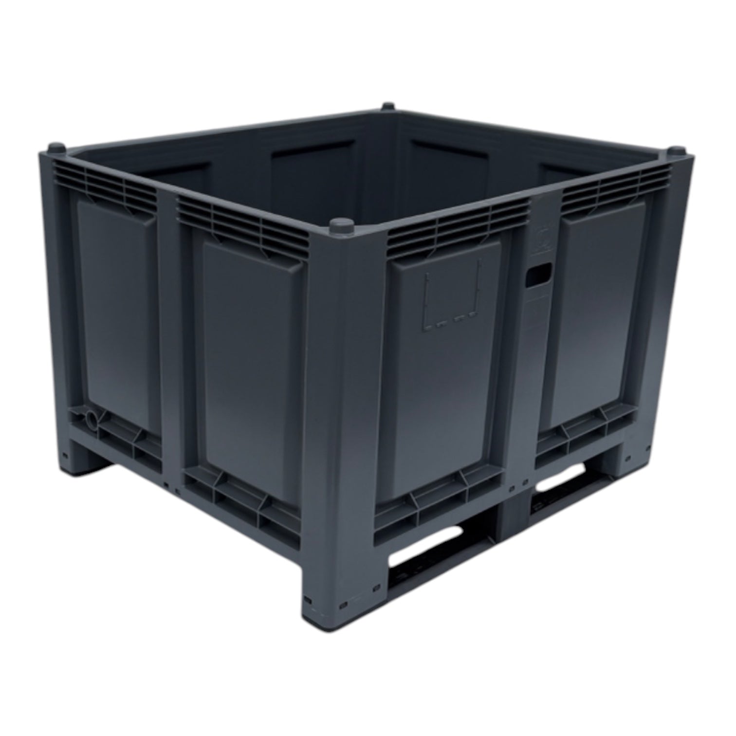 kunststof palletbox pb010 nieuw zwart 1200 x 1000 x 830 mm