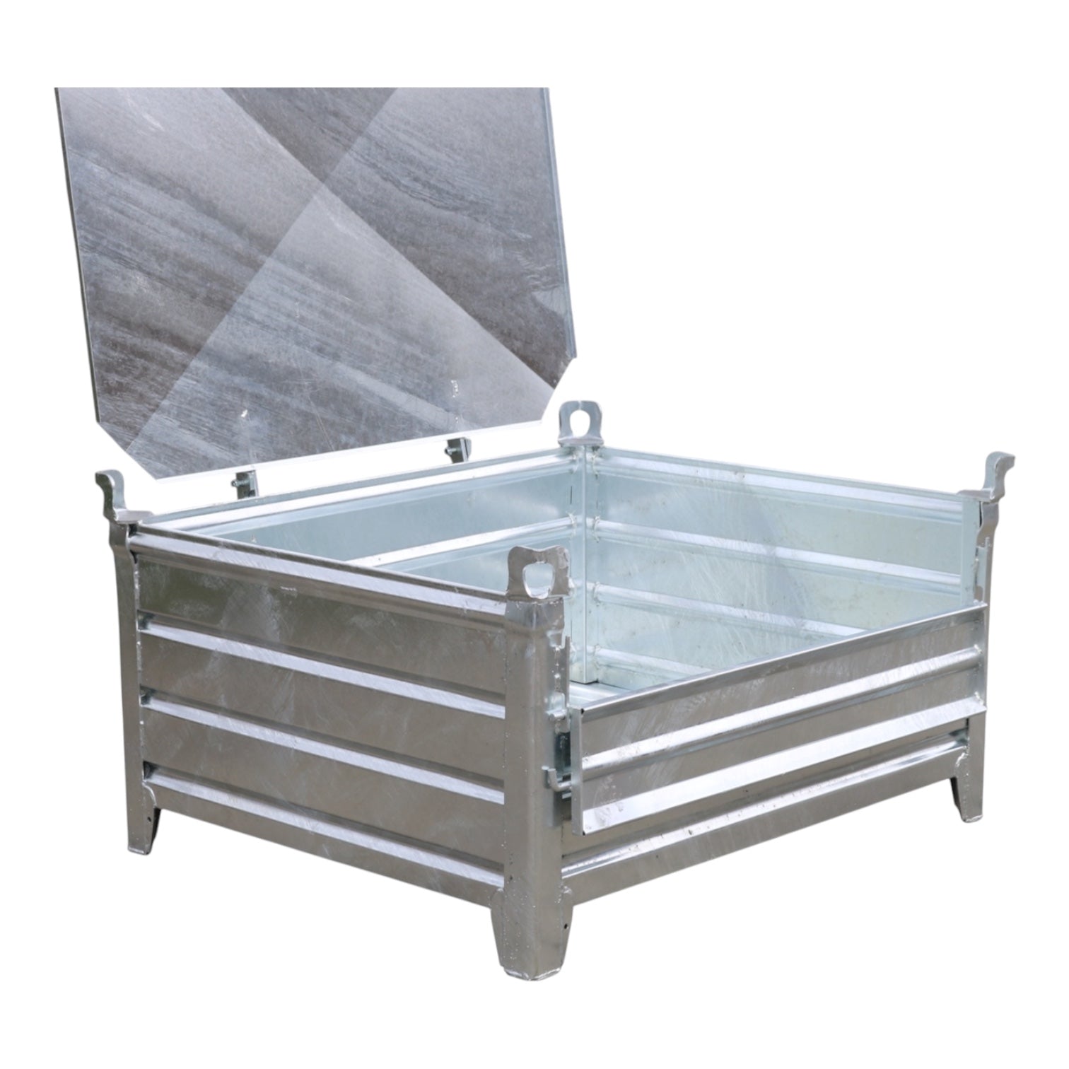 Verzinkte stapelbak XL met 2 kleppen goed stapelbaar 1200 x 1000 x 500 - Afbeelding 13