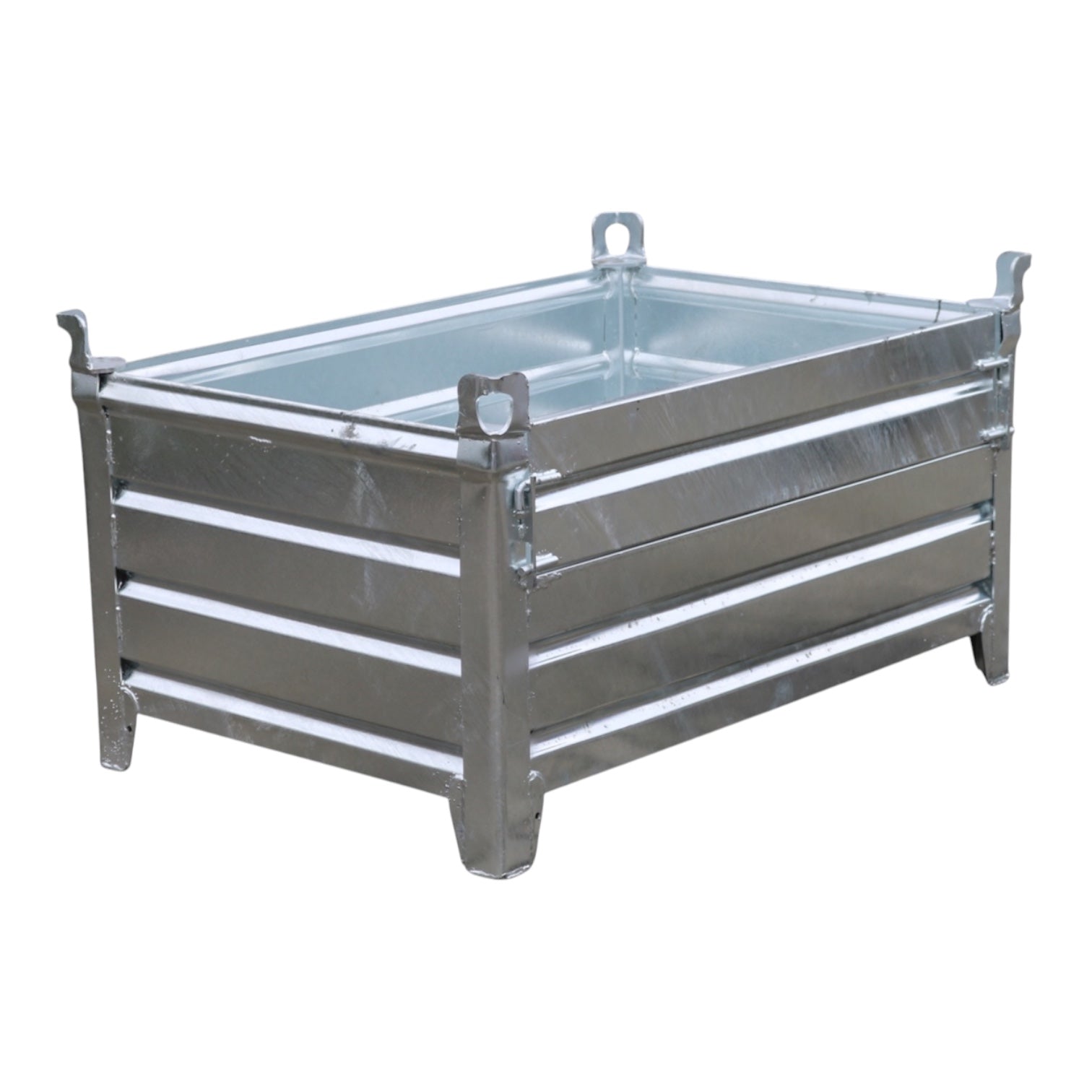 verzinkte stapelbak l met 1 klep vaste constructie 1200 x 800 x 500 mm