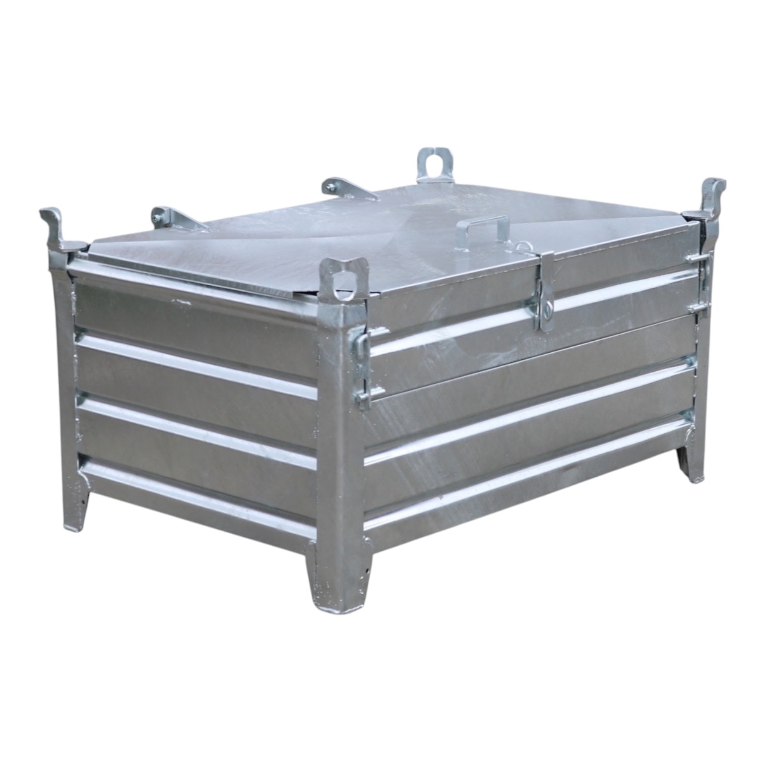 Verzinkte stapelbak M met 2 kleppen geprofileerde staalplaat 800 x 1000 x 500 mm - Afbeelding 11