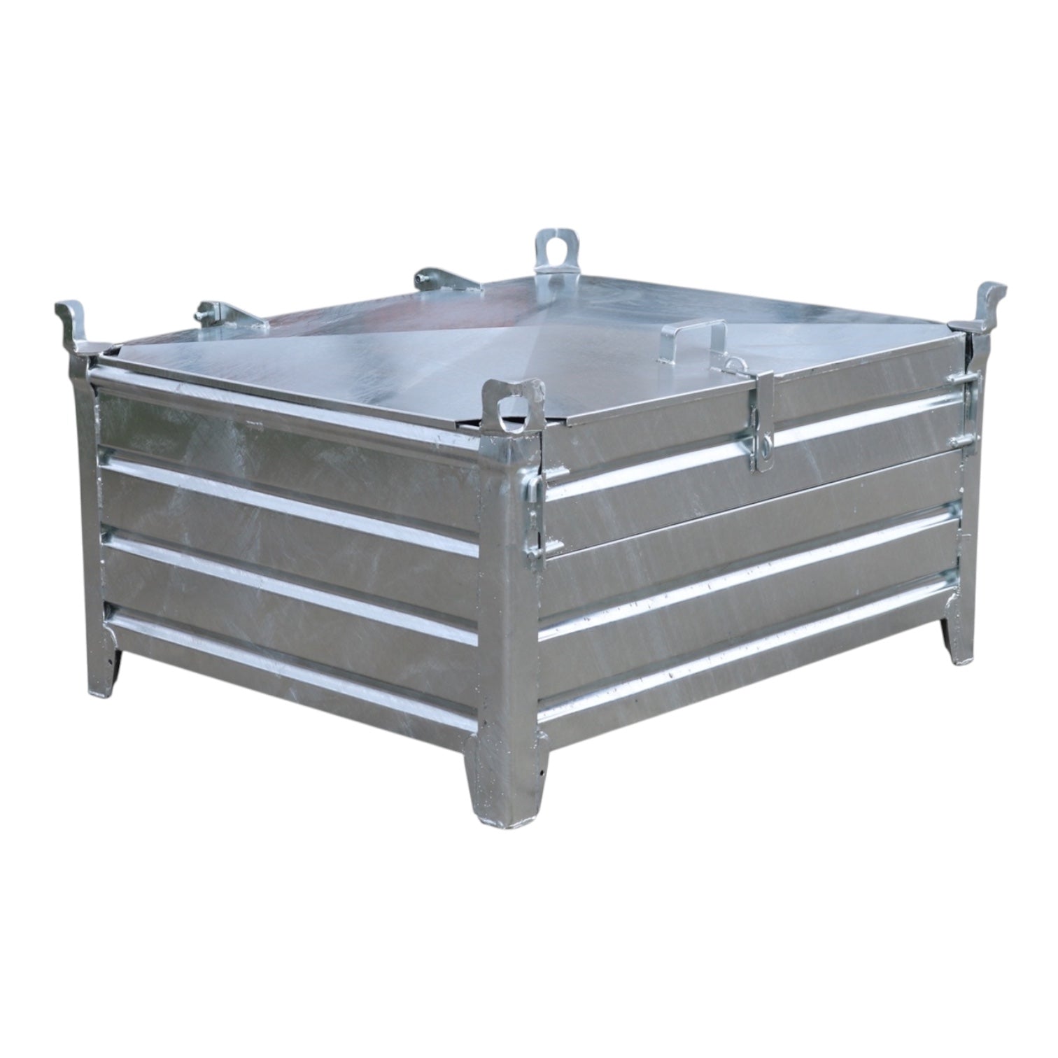 Verzinkte stapelbak XL met 2 kleppen goed stapelbaar 1200 x 1000 x 500 - Afbeelding 11